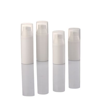 30 ml de garrafas de cosméticos em PP branco sem ar, garrafas de loção de viagem vazias com bomba