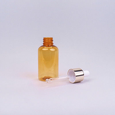 Botão de 60 ml de ambar PET para tratamento da pele e formulações líquidas