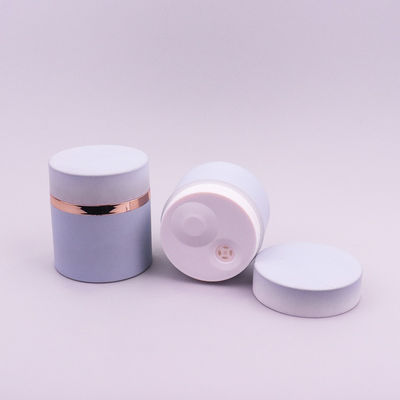 Frascos cosméticos sem ar com revestimento de borracha 30g 50g recipiente de creme facial com tampa de parafuso