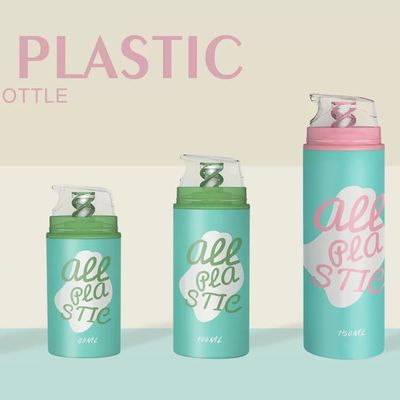 Todas as garrafas de plástico mono sem ar Eco-friendly Cuidados da pele garrafas de bomba cosméticos