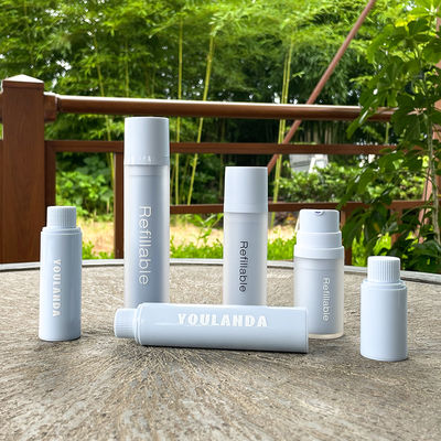 Frasco Airless Recarregável de PET ecológico 15ml 30ml 50ml Frasco com Bomba Pet Reciclável Frascos com Bomba Airless Cosméticos