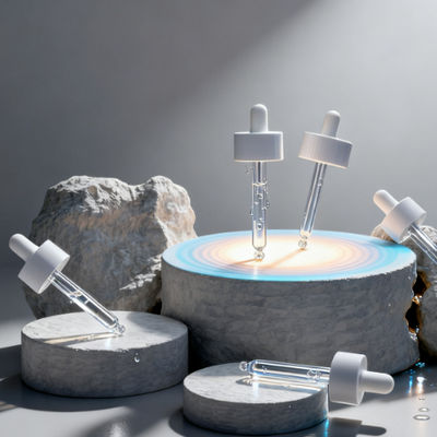 Frasco conta-gotas de vidro preto fosco transparente para óleos essenciais com personalização de impressão do logotipo