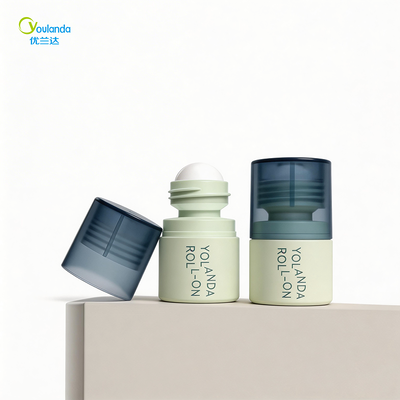 Novo frasco roll-on cilíndrico de PP de 20 ml - Esfera roll-on recarregável para creme líquido, sérum, perfume, loção corporal - Embalagem cosmética com serigrafia